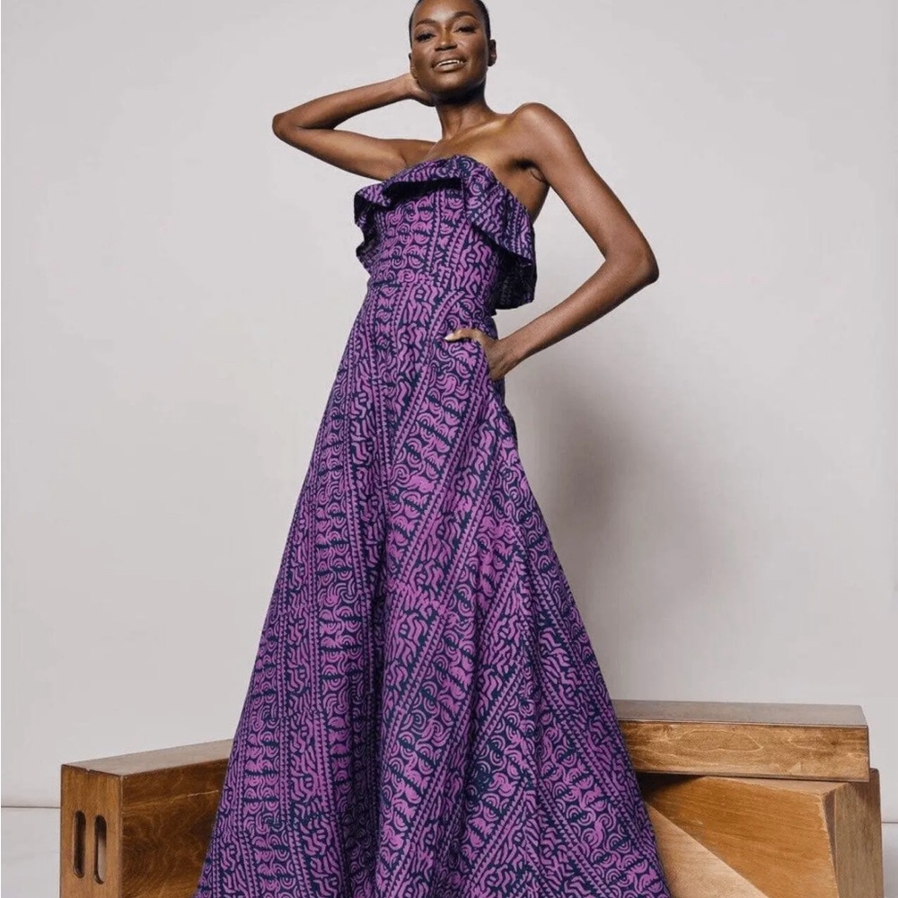 Anthropologie Kahindo Strapless Ruffled Maxi Dress $448 - Picture 2 of 9